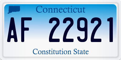 CT license plate AF22921