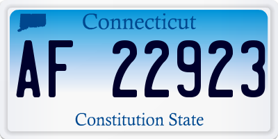 CT license plate AF22923