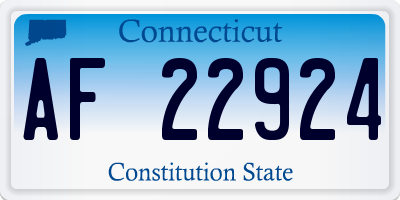 CT license plate AF22924