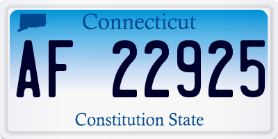 CT license plate AF22925