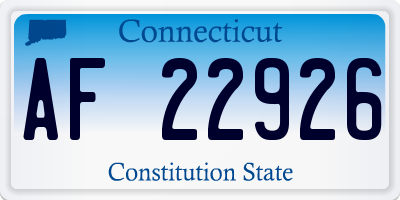 CT license plate AF22926