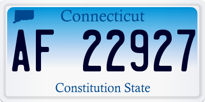 CT license plate AF22927
