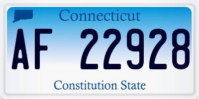 CT license plate AF22928