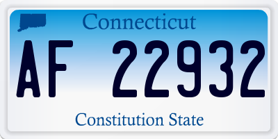 CT license plate AF22932