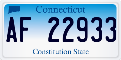 CT license plate AF22933
