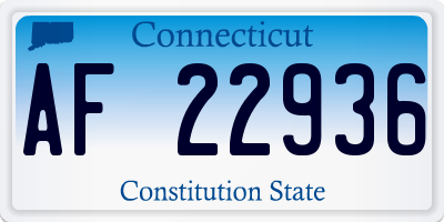 CT license plate AF22936