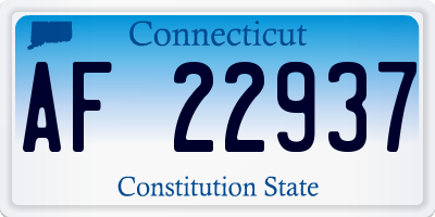 CT license plate AF22937