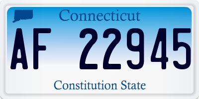 CT license plate AF22945