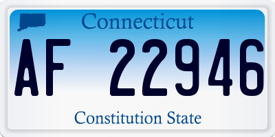 CT license plate AF22946