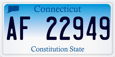 CT license plate AF22949