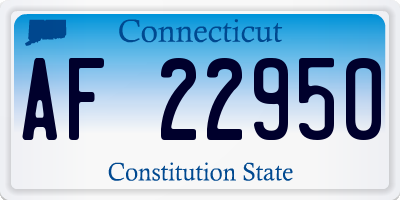 CT license plate AF22950