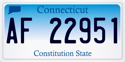 CT license plate AF22951
