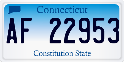 CT license plate AF22953