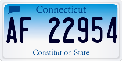 CT license plate AF22954