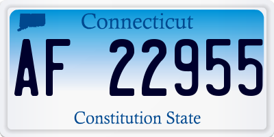CT license plate AF22955