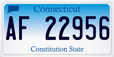 CT license plate AF22956