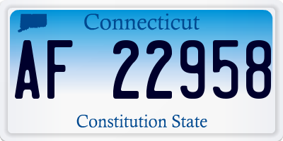 CT license plate AF22958