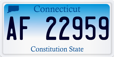 CT license plate AF22959