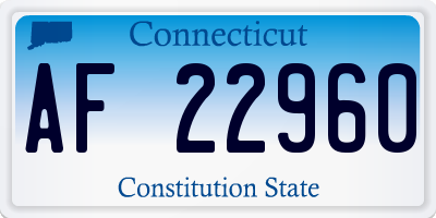 CT license plate AF22960