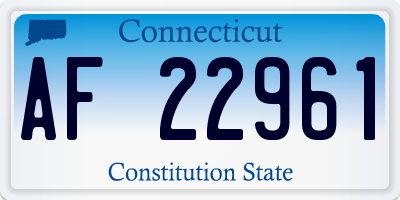 CT license plate AF22961