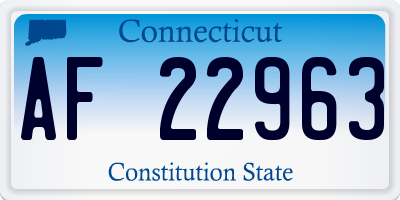 CT license plate AF22963