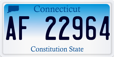 CT license plate AF22964
