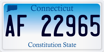 CT license plate AF22965