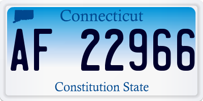 CT license plate AF22966