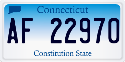 CT license plate AF22970