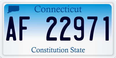 CT license plate AF22971