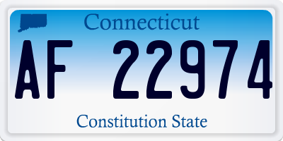 CT license plate AF22974