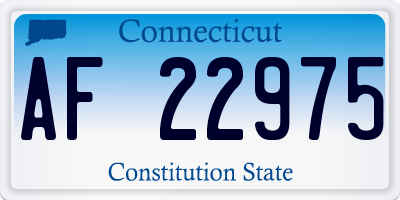 CT license plate AF22975