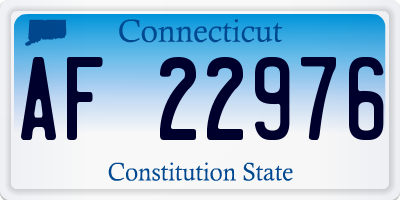 CT license plate AF22976