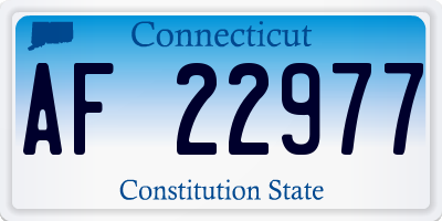 CT license plate AF22977
