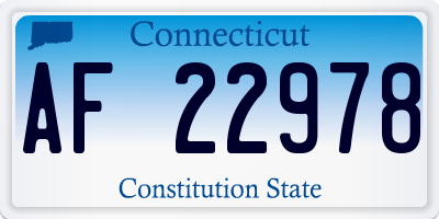 CT license plate AF22978