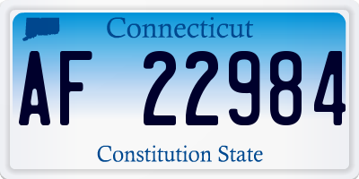 CT license plate AF22984