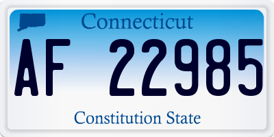 CT license plate AF22985