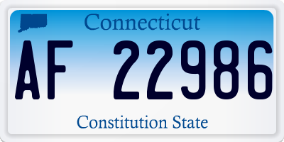 CT license plate AF22986