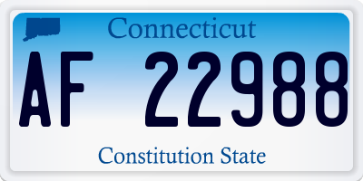 CT license plate AF22988