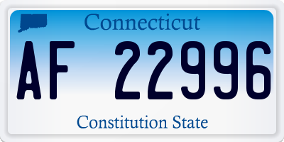 CT license plate AF22996