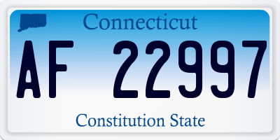 CT license plate AF22997