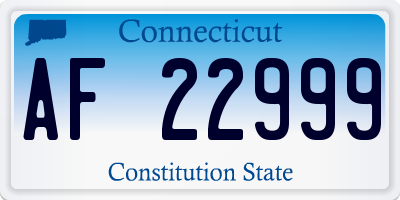 CT license plate AF22999