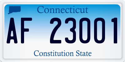 CT license plate AF23001