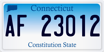 CT license plate AF23012