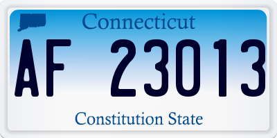 CT license plate AF23013