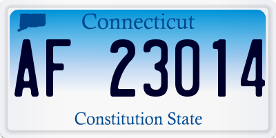 CT license plate AF23014