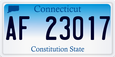 CT license plate AF23017