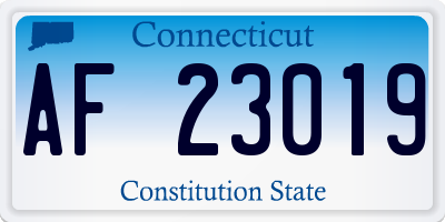 CT license plate AF23019