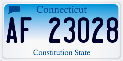 CT license plate AF23028