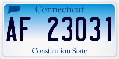 CT license plate AF23031